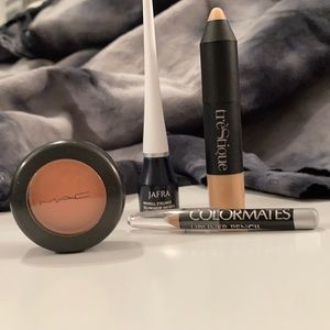 MAC Eyeshadow, Jafra Eyeliner, Lipliner, Highlight